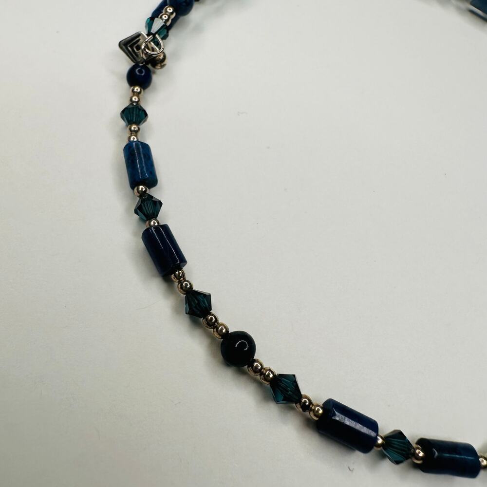 Silpada Sterling Silver, Sodalite and Blue Crystal Wire Choker Necklace - Picture 3 of 6